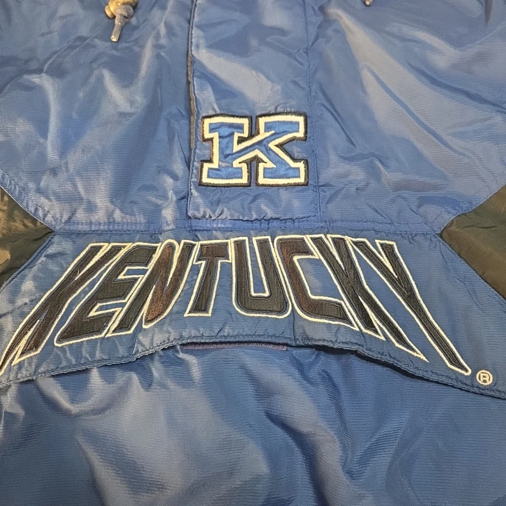 Vintage 90's Starter Pullover Front Pouch Blue Kentucky Jacket Size Large - Picture 3 of 11